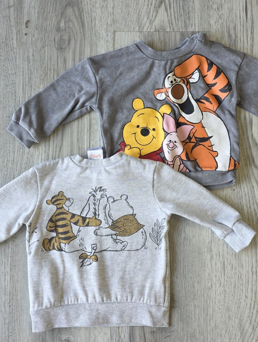 Disney Baby Winnie the Pooh Sweatshirts 6-9M Tigger Piglet Eeyore 2 Piece Lot
